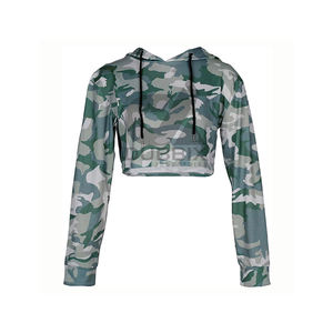 2025 logotipo personalizado Streetwear mujeres Crop Top sudaderas con capucha pulóver transpirable mujeres Crop Hoodie señoras ropa Casual - Product Image 1