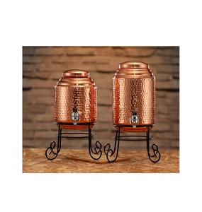 Pot d'eau en cuivre de vente chaude verres pour la santé ayurvédique Pot de distributeur d'eau en cuivre pur Vintage - Product Image 1