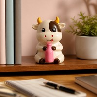 Jouet Squishy Vache Mignonne en PU à Remontée Lente, Anti-Stress et Décompression pour Adultes, Vente en Gros