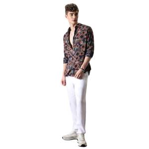 Camisa de plumas de coral verde azulado de moda Cuello regular Costura fina Diseño vibrante para un estilo sin esfuerzo y comodidad diaria - Product Image 1