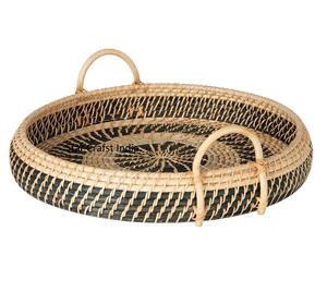 Meilleure qualité plateau de service en osier plateau de petit déjeuner plateau de service alimentaire usine en gros restaurant et hôtel fournitures - Product Image 1