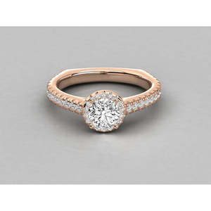 Bague pour femme en or 14 carats avec diamant solitaire, design brillant - Product Image 5