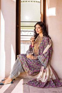 Mousseline de soie brodée fantaisie pakistanaise Shalwar Kameez Dupatta pour femmes robes de pelouse costumes de pelouse designers de pelouse pakistanais - Product Image 6