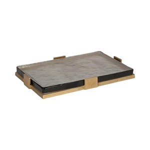 ถาดเสิร์ฟโลหะเคลือบสีเงินเป็นมิตรต่อสิ่งแวดล้อมถาดเสิร์ฟแบบ Lea สำหรับร้านกาแฟโรงแรมและชายหาดมีขนาดและสี - Product Image 5