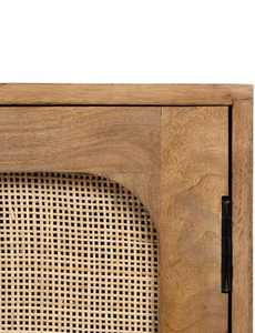 Armario de puerta de ratán moderno con dos puertas, dos cajones, almacenamiento de dormitorio elegante. - Product Image 4