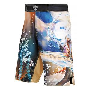 Shorts MMA personnalisés OEM/ODM imprimés en couleur sur toute la surface, séchage rapide, durables, légers, taille élastique avec cordon de serrage, commandes en gros - Product Image 4