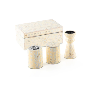 Luxurious Mother of Pearl <b>Incense</b> Bakhoor Burner Set (Tray, <b>Incense</b> Burner, <b>Incense</b> <b>Box</b>, Candle Holder) from Vietnam - Product Image 4