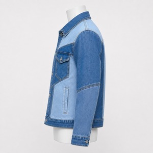 Veste en jean pour homme, denim vintage lavé, coupe classique élégante, design durable, idéale pour la mode décontractée, le streetwear et les voyages - Product Image 2