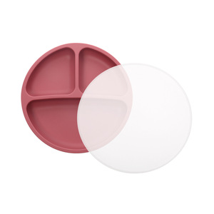 Assiette d'alimentation pour bébé avec logo personnalisé, sans BPA, en silicone de qualité alimentaire, vaisselle pour tout-petits, divisée, à ventouse avec couvercle, dessin animé, résistante à la chaleur - Product Image 2