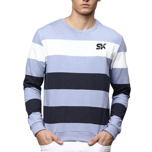 เสื้อสเวตเชิ้ตผ้าเรียบสีตัดต่อแฟชั่นสำหรับผู้ชาย สไตล์สตรีทแวร์ - Product Image 1