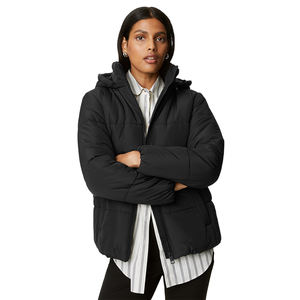 Haute qualité imperméable femmes Puffer Parka veste tissu respirant couleur noire unie grande taille détachable à capuche hiver - Product Image 2