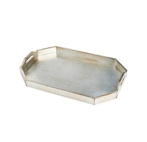Plateau en bois pur personnalisé de haute qualité avec plateau de service de meilleure qualité de couleur argentée au meilleur prix - Product Image 1