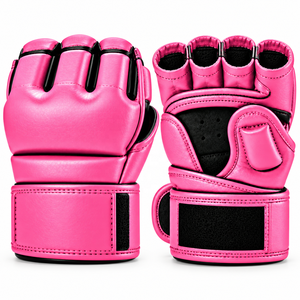 ถุงมือ MMA คุณภาพสูง โลโก้สั่งทำพิเศษ หนัง PU สำหรับมวยไทย คิกบ็อกซิ่ง ฝึกซ้อม MMA สีชมพู หนังแท้ ระดับมืออาชีพ - Product Image 1