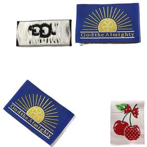 High Quality Customized Cotton Satin Woven <b>Labels</b> Top Design <b>Garments</b> with End Fold Excellent Factory Price wholesale - Product Image 3