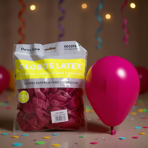 Palloncini in Lattice Decotex 12cm Fucsia Scuro, Confezione da 100 Pezzi per Decorazioni Festa - Product Image 3