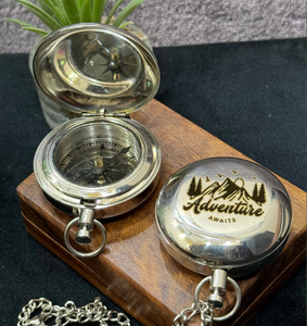 Regalos de padrinos, brújula de regalo de cumpleaños, brújula de reloj de sol, regalo de aniversario, regalos de marido, regalo de parejas, regalos de Navidad - Product Image 1