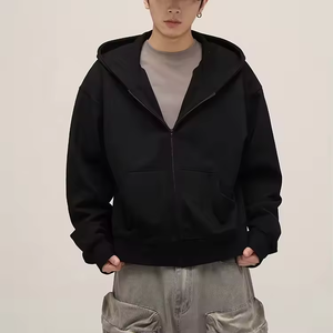 heavyweight 500 gsm blank mens <b>hoodie</b> custom full zipper <b>hoodie</b> manufacturer boxy cropped <b>zip</b> <b>up</b> hoodies - Product Image 4