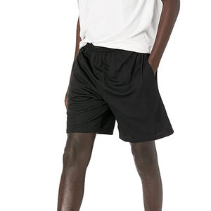 Pantalones Cortos Deportivos de Verano para Hombre con Logotipo Personalizado, Secado Rápido, Cintura Elástica, Color Negro Sólido, Ropa Deportiva Informal para Fitness, Ecológicos - Product Image 1