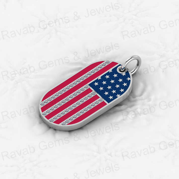 Top Trending Customized USA American Flag Patriotic Pendant Necklace