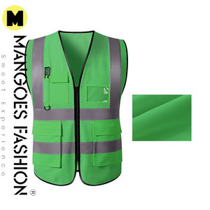 เสื้อกั๊กสะท้อนแสงกันน้ำ ANSI Class 1 สีสะท้อนแสง รับทำโลโก้ตามสั่ง OEM/ODM ผ้าโพลีเอสเตอร์ ขายส่งมะม่วง - Product Image 6