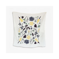 Serviettes de golf de luxe en coton biologique indien, 45x65cm, 200 GSM, séchage rapide, anti-rétrécissement, durables, bleu floral brodé