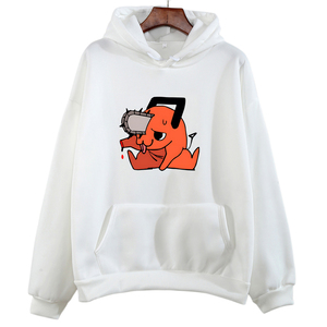 Sudadera con capucha personalizada para hombre y mujer, de algodón y poliéster 100%, con logotipo impreso informal en blanco, con bordado de gran tamaño, venta al por mayor - Product Image 4