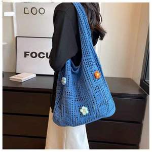 Bolso de Hombro Mediano de Verano para Mujer, Tejido Calado Floral Multicolor, de Poliéster, Bolso Tote Informal de Gran Capacidad - Product Image 2