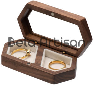 Bulk Orders of Engraved Square Pattern Proposal and Ring Bearer <b>Boxes</b> for Retailers' Jewelry <b>Collections</b> - Product Image 1