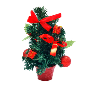 Mini Albero di Natale da 30cm con Vaso, Fiocchi e Sfere Decorative - Decorazioni Natalizie - Product Image 2