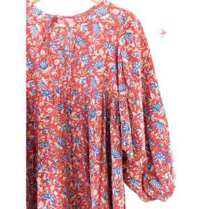 Indian Hand Block Floral Printed Cotton Kurti <b>Women's</b> Floor-Length Long Sleeves Casual Button Decoration Regular Fit <b>Nightwear</b> - Product Image 4