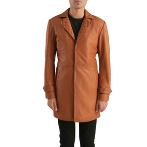 เสื้อโค้ทหนังยาวผู้ชาย หนังแท้คุณภาพสูง เสื้อโค้ทหนังสั่งตัด แฟชั่นล่าสุด แจ็คเก็ตผู้ชายสั่งทำพิเศษ ปี 2026 - Product Image 3