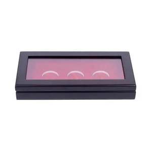 กล่องโชว์เหรียญทำจากไม้สามตำแหน่งพร้อมฝาปิดโปร่งใสเคสยาวสั่งทำสำหรับนักสะสมเหรียญทอง - Product Image 1