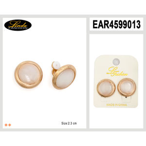 Boucles d'oreilles vintage plaquées or à clipser, motif géométrique en croix, sertissage clos de diamants en forme de poire, cadeau pour femme pour mariage ou fête - Product Image 6