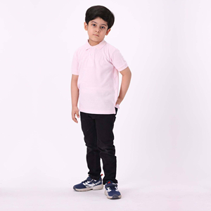 Summer Season 100% Combed Cotton Pique 220 Gsm Custom Embroidered Logo Short Sleeves Baby <b>Pink</b> Kids <b>Polo</b> <b>Shirt</b> - Product Image 4