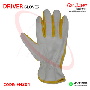 Vente en gros de gants de travail en cuir de vachette jaune sans doublure en cuir de vachette avec clé de pouce style Fahrerhandschuhe pour hommes - Product Image 2