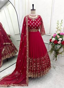 Nuevo Vestido de Novia Reversible, Completamente Cosido, Sin Arrugas, de Secado Rápido, con Conjunto de Dupatta para Fiestas, por TENNECY (Para Todas las Temporadas) - Product Image 4