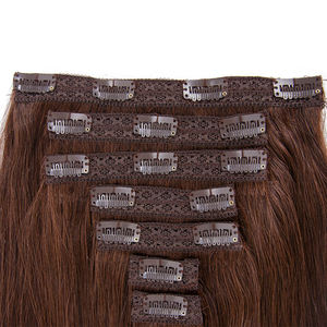 Extensions de cheveux humains vietnamien bon marché vendeur de cheveux doux et plats trame de peau PU extensions de cheveux à clip - Product Image 2