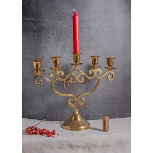 Candelabro de Metal dorado antiguo de último diseño, 5 brazos, mesa única, decoración del hogar, tarro de vela de alta calidad a precio de mayorista - Product Image 6