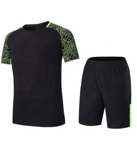Ensemble de maillots de football unisexe à manches courtes et col en V - Léger, séchage rapide, respirant, polyester/coton, vêtements de sport, couleurs et logos personnalisés - Product Image 3