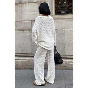 Ensemble de pantalons décontractés Nolan à motif ajouré 9885 en tissu tricoté confortable - Product Image 5