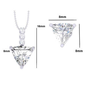 NOVAMART Fine Trillion Cut Sterling <b>Silver</b> Pendant Earrings <b>Set</b> for Women & Girls- 92.5 <b>Jewellery</b> Gift Wholesale Export - Product Image 3