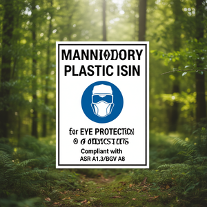 Mandatory Plastic Sign for Eye Protection <b>Poster</b> Compliant with ASR A1.3/BGV A8 - Product Image 3