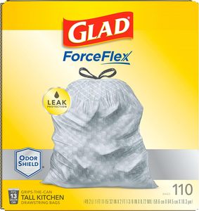 Bolsas de Basura GLAD ForceFlex Altas con Cierre de Cordón para Cocina - Bolsas Blancas de 13 Galones para Cubo de Basura, con Protección y Eliminación de Olores - Product Image 6