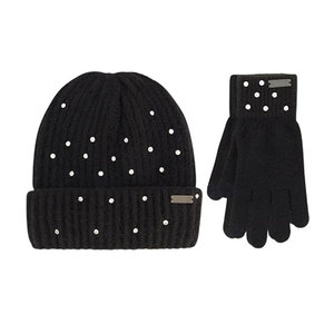 Gorros de diamantes de imitación con guantes con diseños de cristales brillantes, forro polar acogedor, perfecto para ropa de calle y moda de invierno - Product Image 2
