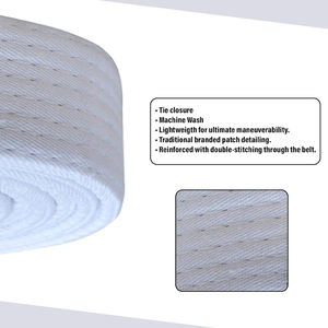 เข็มขัด BJJ GI สีขาว100% ผ้าฝ้ายที่มีคุณภาพสูงทนทานนุ่มสบายสำหรับการฝึกหนัก - Product Image 3