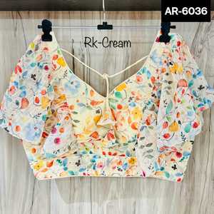 Ropa informal étnica de moda Georgette Fancy Digital Print Ready Blusa para fiesta Casual Wear Saree Lehenga Indian Pakistani - Product Image 3