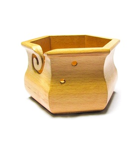 Porte-bol en fil hexagonal Portable en bois de hêtre dur massif de qualité supérieure pour tricoter au Crochet coffret cadeau de noël - Product Image 2