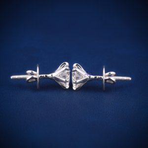 Pendiente solitario de Plata de Ley 925 minimalista personalizado, joyería de moda con diamantes de moissanita de corte redondo para mujer - Product Image 5