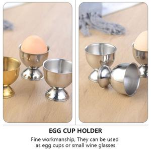 Vente directe d'usine vaisselle acier inoxydable métal coquetier spirale cuisine petit déjeuner oeuf dur support à ressort tasse - Product Image 4