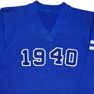 Cardigan en tricot bleu vintage pour homme, style universitaire, personnalisé pour les fraternités et les sororités, hiver, doublure 100 % coton, anti-plis, imprimé - Product Image 3